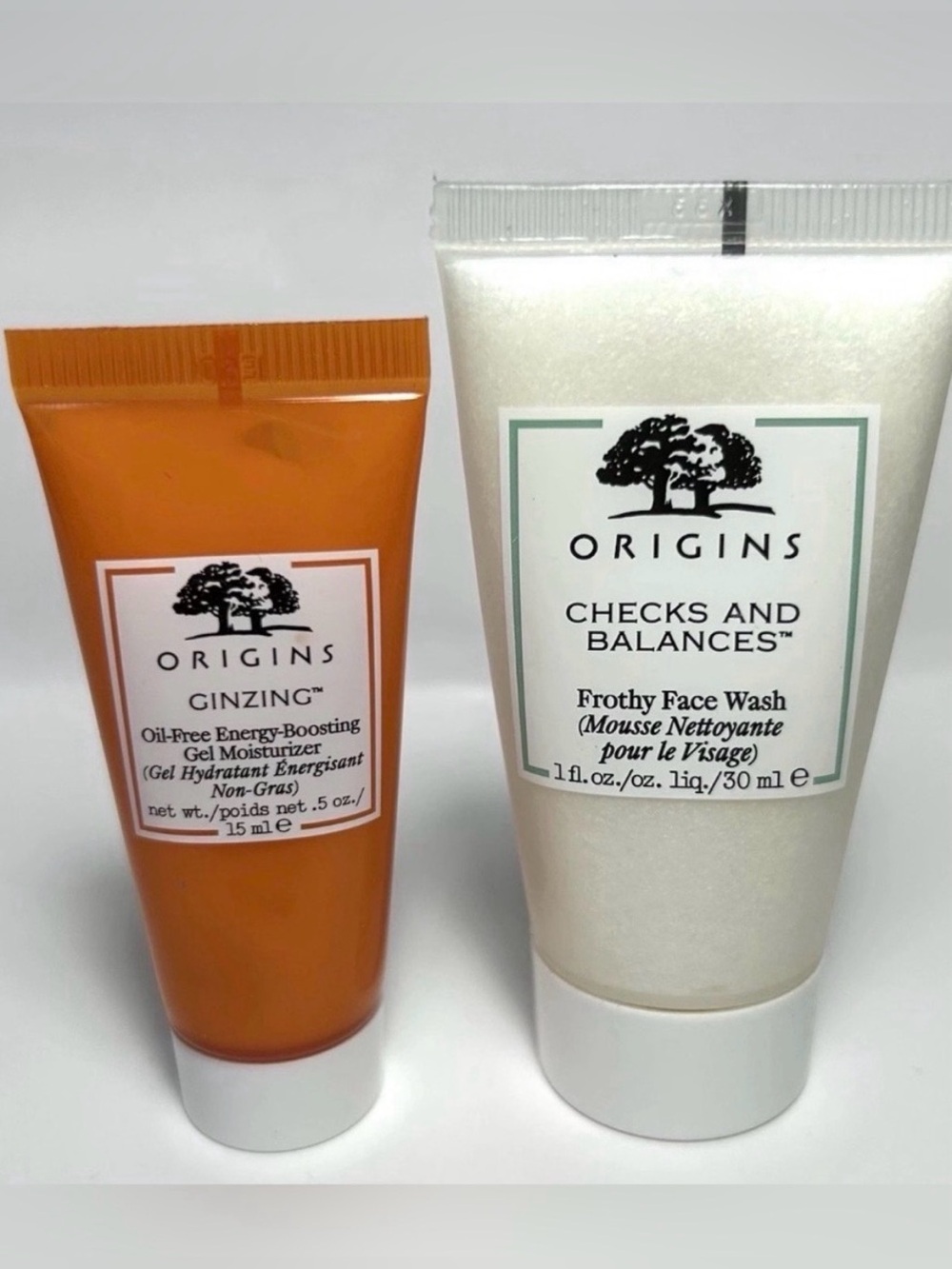 Origins Checks & Balances Frothy Face Wash 1 oz + GinZing Moisturizer .5 oz Set